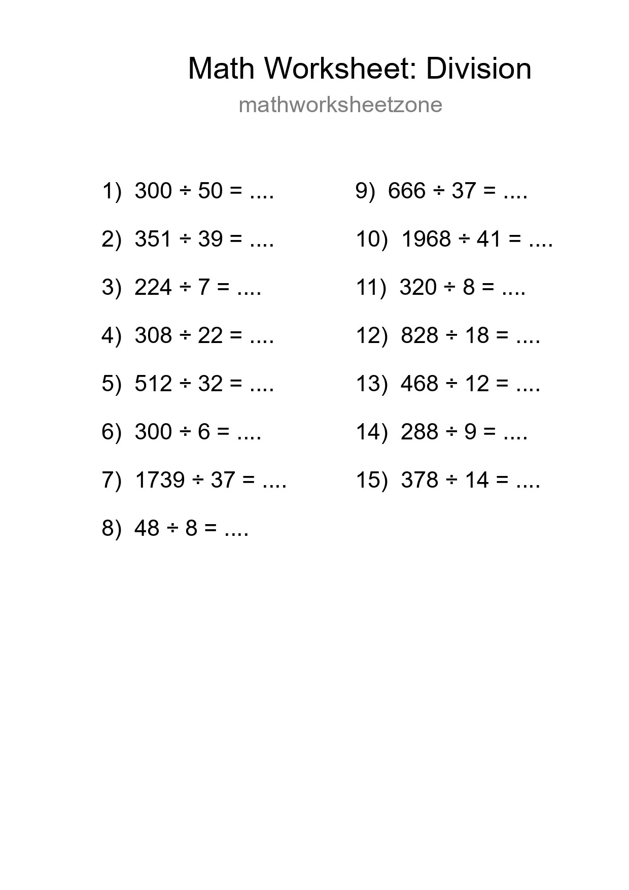 Free 15 Division Math Worksheet For Grade 2 - Part 124