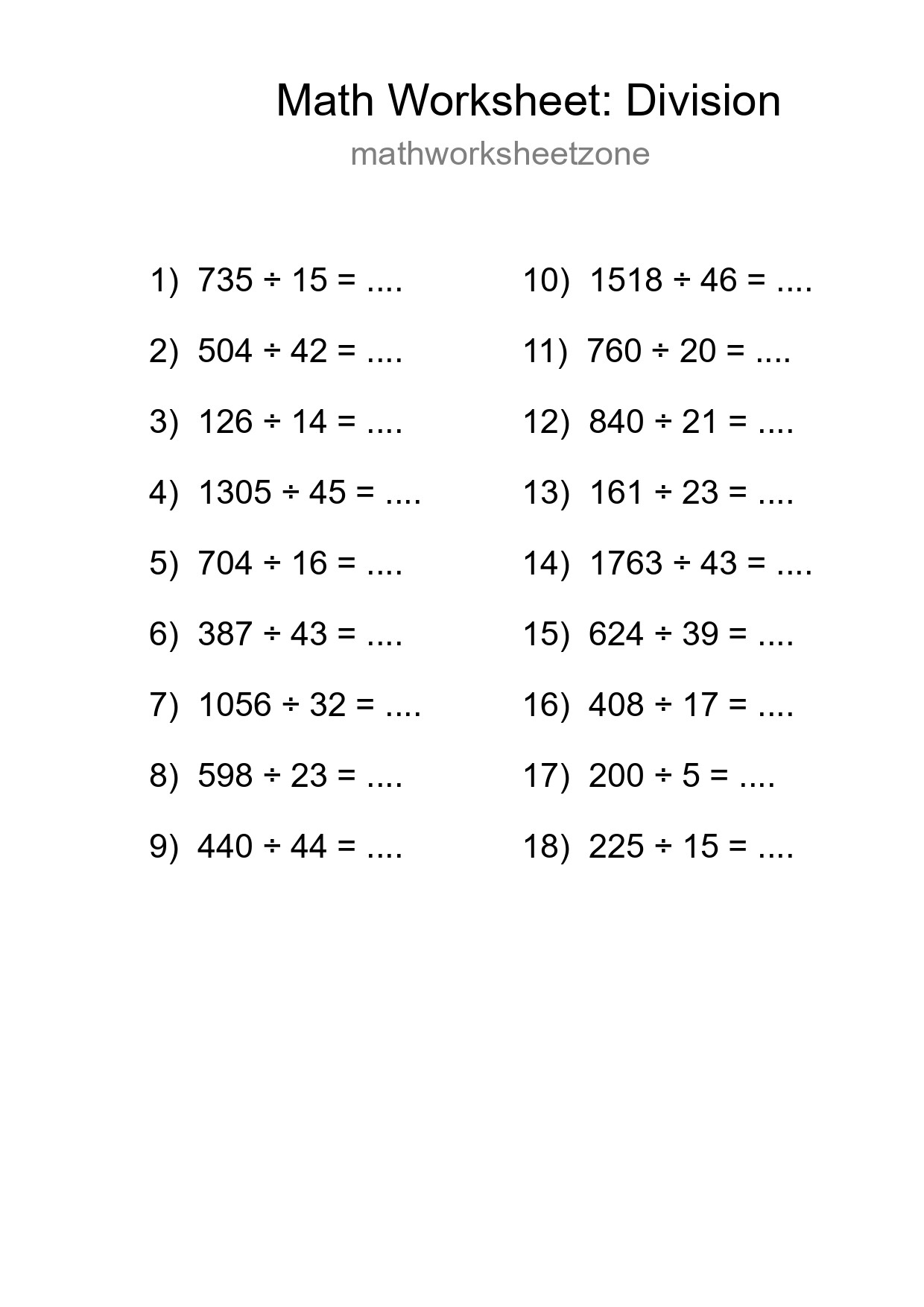 Free 18 Division Math Worksheet For Grade 2 With Answers - Part 44