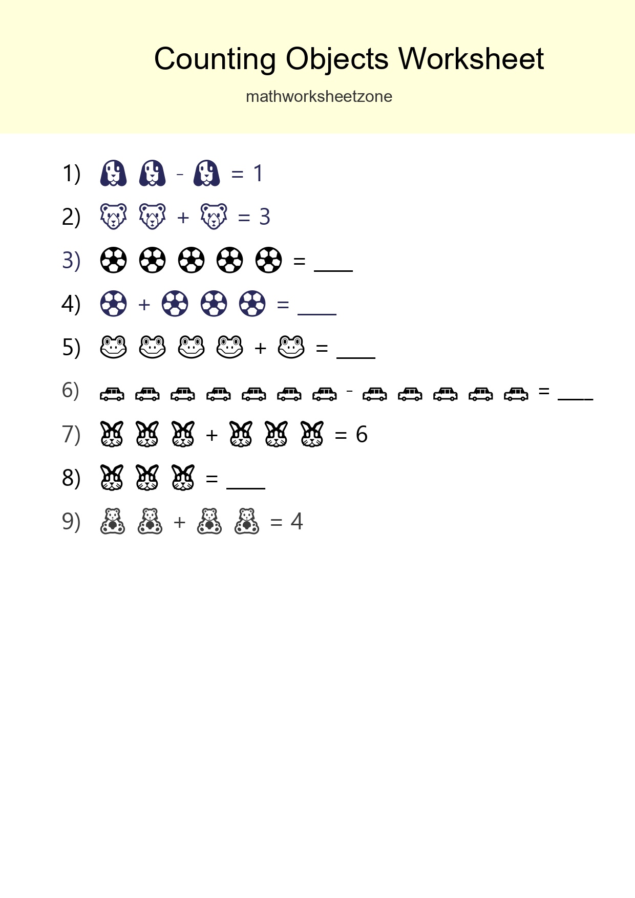 Free Counting Objects Worksheet For Kindergarten - Part 213