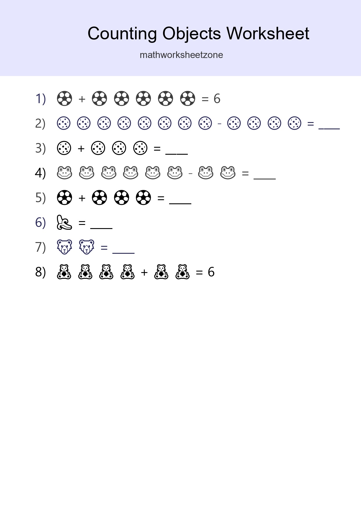 Free Counting Objects Worksheet For Kindergarten - Part 223