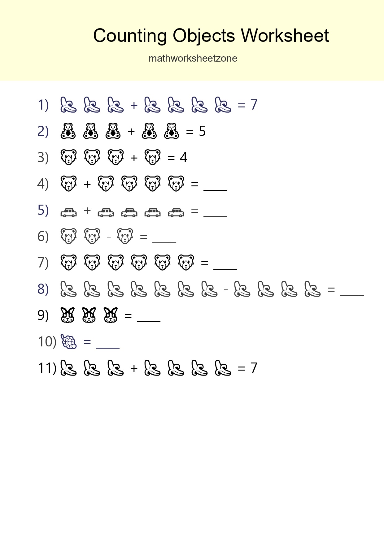 Free Counting Objects Worksheet For Kindergarten - Part 253