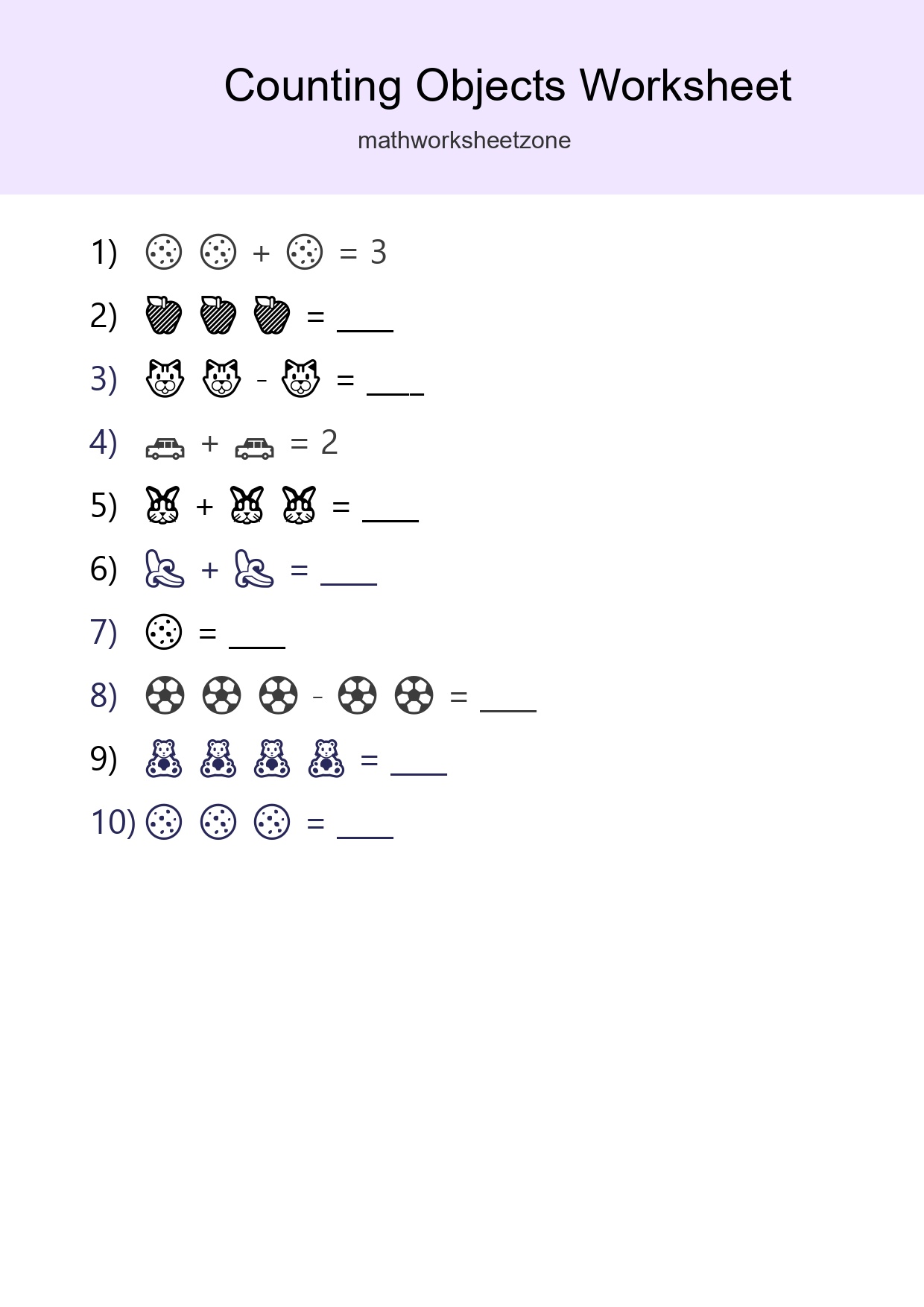 Free Counting Objects Worksheet For Pre-K - Part 3