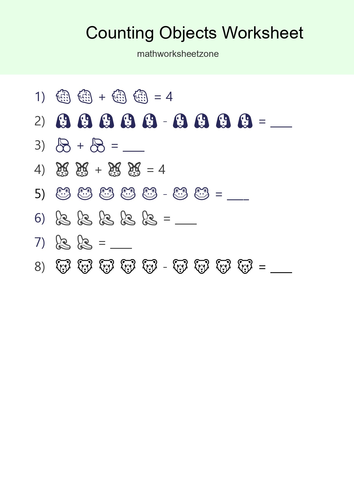 Free Counting Objects Worksheet For Pre-K - Part 93