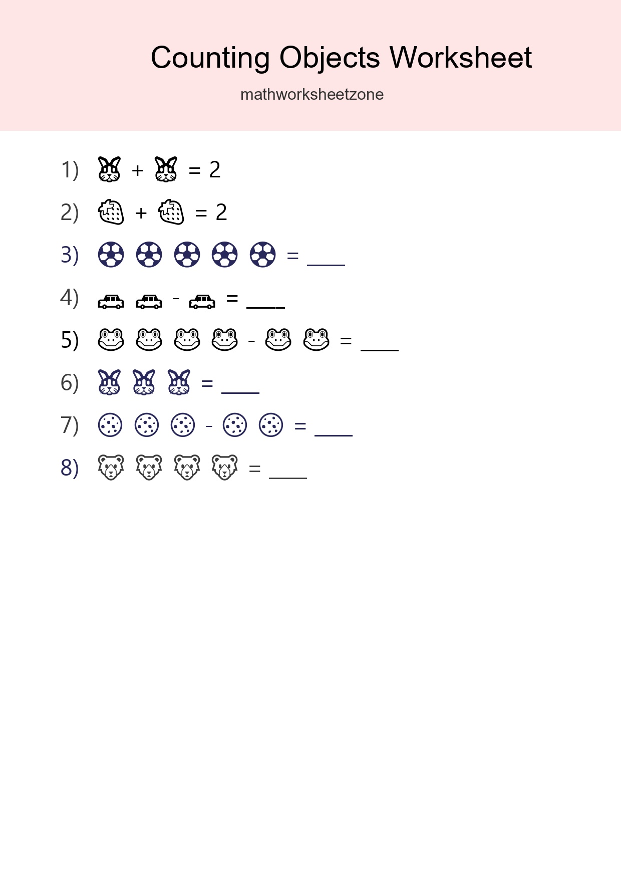 Free Counting Objects Worksheet For Pre-K Printable - Part 43