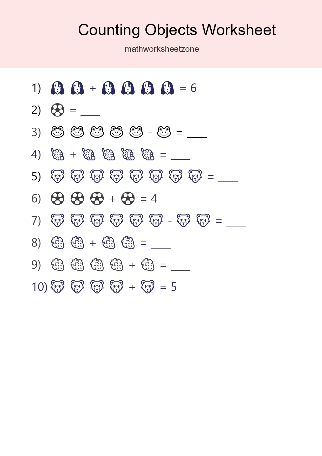 Kindergarten Count The Objects Worksheet - Part 83