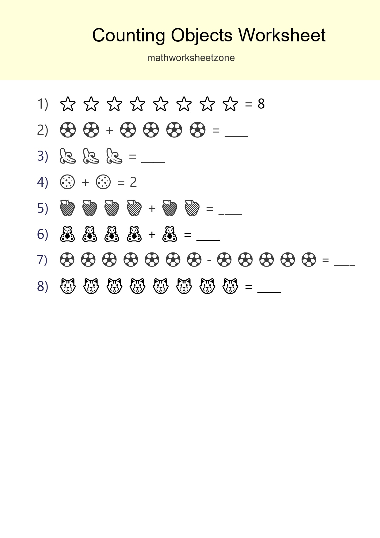 Learn Counting With Pictures Worksheet (Kindergarten) - Part 123