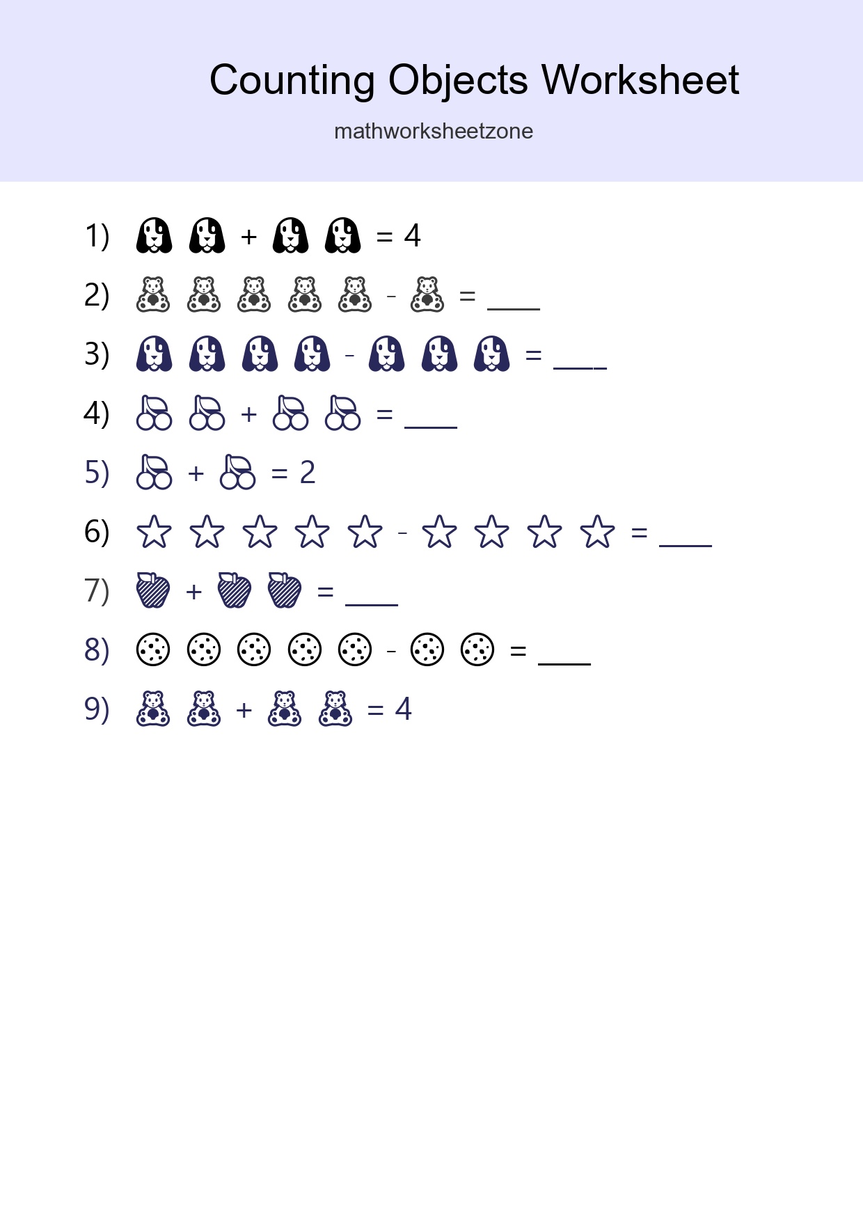 Learn Counting With Pictures Worksheet (Pre-K) - Part 273