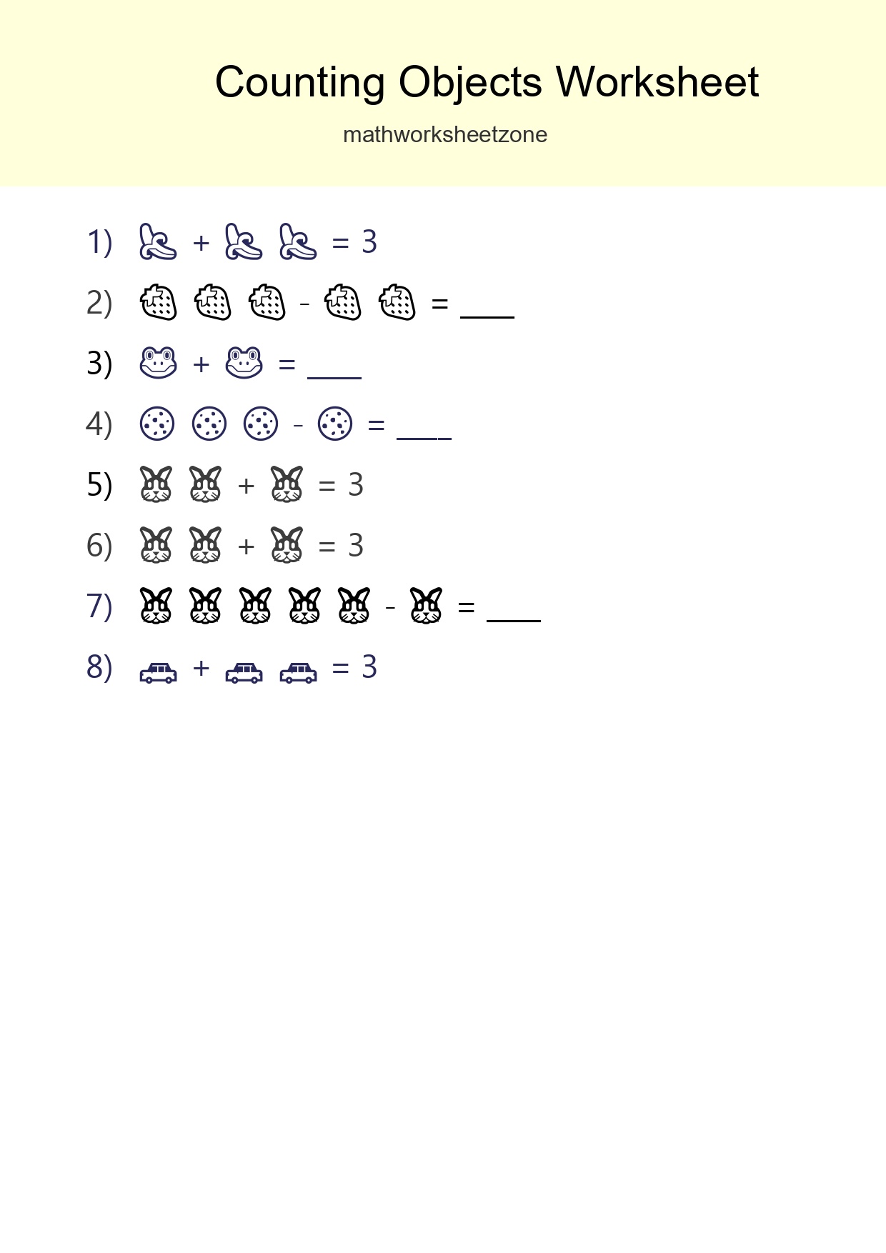 Pre-K Count The Objects Worksheet - Part 243